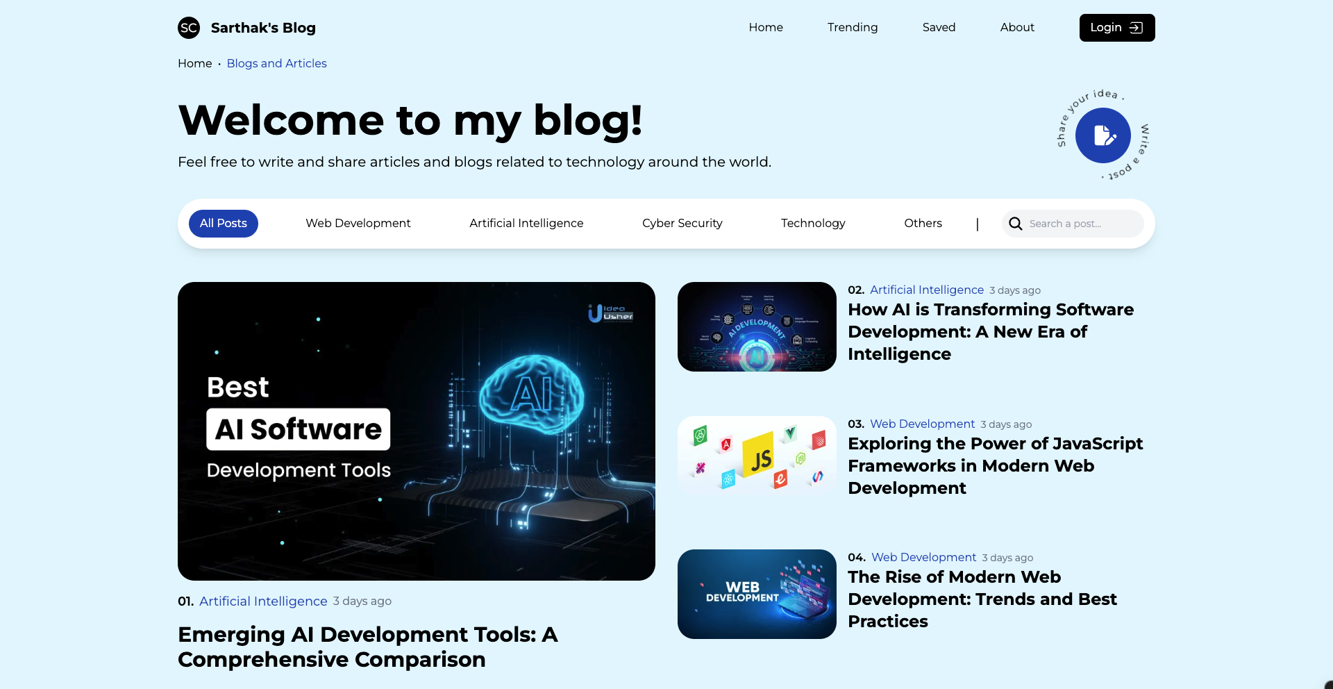 Tech Blog - Article Sharing Platform