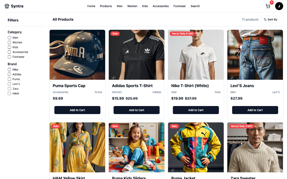 Syntra - Clothing E-Commerce Store